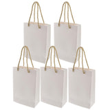 Maxbell 5 Pieces Paper Bags Jewelry Shopping Gift Wedding Handles Bags White