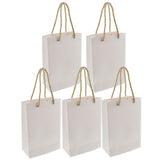 Maxbell 5 Pieces Paper Bags Jewelry Shopping Gift Wedding Handles Bags White