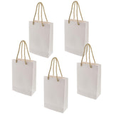 Maxbell 5 Pieces Paper Bags Jewelry Shopping Gift Wedding Handles Bags White