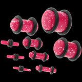 Maxbell 18 Pieces Saddle Ear Plug Stretcher Expander Tunnels with O-Rings Pink