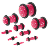 Maxbell 18 Pieces Saddle Ear Plug Stretcher Expander Tunnels with O-Rings Pink