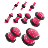 Maxbell 18 Pieces Saddle Ear Plug Stretcher Expander Tunnels with O-Rings Pink