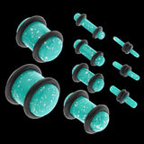 Maxbell 18 Pieces Saddle Ear Plug Stretcher Expander Tunnels with O-Rings Light Blue