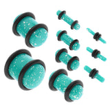 Maxbell 18 Pieces Saddle Ear Plug Stretcher Expander Tunnels with O-Rings Light Blue