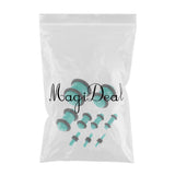 Maxbell 18 Pieces Saddle Ear Plug Stretcher Expander Tunnels with O-Rings Light Blue