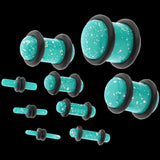 Maxbell 18 Pieces Saddle Ear Plug Stretcher Expander Tunnels with O-Rings Light Blue