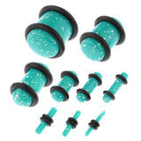 Maxbell 18 Pieces Saddle Ear Plug Stretcher Expander Tunnels with O-Rings Light Blue