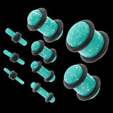 Maxbell 18 Pieces Saddle Ear Plug Stretcher Expander Tunnels with O-Rings Light Blue