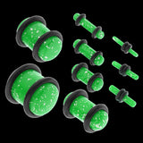 Maxbell 18 Pieces Saddle Ear Plug Stretcher Expander Tunnels with O-Rings Green