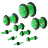 Maxbell 18 Pieces Saddle Ear Plug Stretcher Expander Tunnels with O-Rings Green