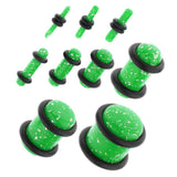 Maxbell 18 Pieces Saddle Ear Plug Stretcher Expander Tunnels with O-Rings Green
