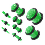 Maxbell 18 Pieces Saddle Ear Plug Stretcher Expander Tunnels with O-Rings Green
