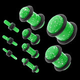 Maxbell 18 Pieces Saddle Ear Plug Stretcher Expander Tunnels with O-Rings Green