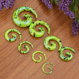 Maxbell 8x Acrylic Spiral Snail Ear Gauges Plugs Tunnels Expander Stretching Kit Green