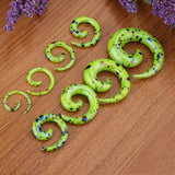 Maxbell 8x Acrylic Spiral Snail Ear Gauges Plugs Tunnels Expander Stretching Kit Green