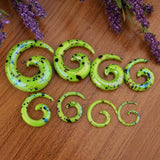 Maxbell 8x Acrylic Spiral Snail Ear Gauges Plugs Tunnels Expander Stretching Kit Green