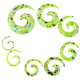 Maxbell 8x Acrylic Spiral Snail Ear Gauges Plugs Tunnels Expander Stretching Kit Green