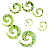 Maxbell 8x Acrylic Spiral Snail Ear Gauges Plugs Tunnels Expander Stretching Kit Green