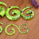 Maxbell 8x Acrylic Spiral Snail Ear Gauges Plugs Tunnels Expander Stretching Kit Green