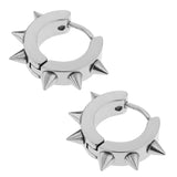 Maxbell Men Women Jewelry Stainless Steel Hoop Spike Punk Earring Steel Color