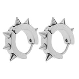 Maxbell Men Women Jewelry Stainless Steel Hoop Spike Punk Earring Steel Color