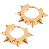 Maxbell Men Women Jewelry Stainless Steel Hoop Spike Punk Earring Gold