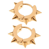 Maxbell Men Women Jewelry Stainless Steel Hoop Spike Punk Earring Gold