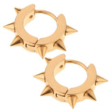 Maxbell Men Women Jewelry Stainless Steel Hoop Spike Punk Earring Gold