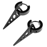 Maxbell Womens Mens Punk Style Stainless Steel Triangle Drop Dangle Earrings Black