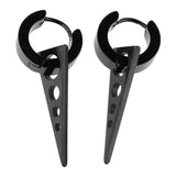 Maxbell Womens Mens Punk Style Stainless Steel Triangle Drop Dangle Earrings Black