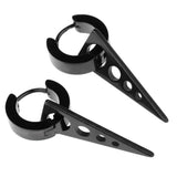 Maxbell Womens Mens Punk Style Stainless Steel Triangle Drop Dangle Earrings Black