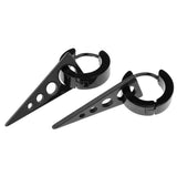 Maxbell Womens Mens Punk Style Stainless Steel Triangle Drop Dangle Earrings Black