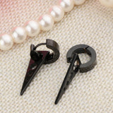 Maxbell Womens Mens Punk Style Stainless Steel Triangle Drop Dangle Earrings Black
