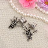 Maxbell 2 Pieces Stainless Steel Skeleton Hand Ear Plugs Tunnel Expander Gauges 12mm