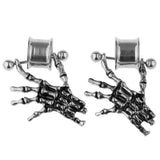 Maxbell 2 Pieces Stainless Steel Skeleton Hand Ear Plugs Tunnel Expander Gauges 12mm