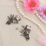 Maxbell 2 Pieces Stainless Steel Skeleton Hand Ear Plugs Tunnel Expander Gauges 12mm