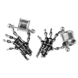 Maxbell 2 Pieces Stainless Steel Skeleton Hand Ear Plugs Tunnel Expander Gauges 12mm