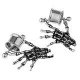 Maxbell 2 Pieces Stainless Steel Skeleton Hand Ear Plugs Tunnel Expander Gauges 12mm