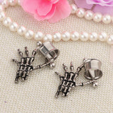 Maxbell 2 Pieces Stainless Steel Skeleton Hand Ear Plugs Tunnel Expander Gauges 12mm