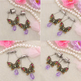 Maxbell 2 Pieces Stainless Steel Butterfly Ear Plugs Tunnel Expander Gauges Bar 6mm