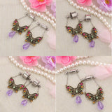 Maxbell 2 Pieces Stainless Steel Butterfly Ear Plugs Tunnel Expander Gauges Bar 6mm
