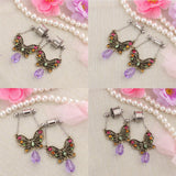 Maxbell 2 Pieces Stainless Steel Butterfly Ear Plugs Tunnel Expander Gauges Bar 6mm