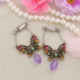 Maxbell 2 Pieces Stainless Steel Butterfly Ear Plugs Tunnel Expander Gauges Bar 6mm
