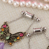 Maxbell 2 Pieces Stainless Steel Butterfly Ear Plugs Tunnel Expander Gauges Bar 8mm