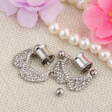 Maxbell 2 Pieces Stainless Steel Angel Wings Ear Plugs Tunnel Expander Gauges Bar 8mm