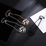 Maxbell Retro Map Round Pendant Women Adjustable Chain Bracelet Charm Jewelry Black