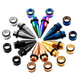 Maxbell 36 Pieces Ear Gauges Stretching Kit Plugs Taper 14G-00G Expanders Black