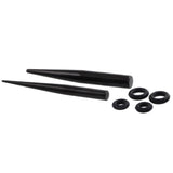 Maxbell 36 Pieces Ear Gauges Stretching Kit Plugs Taper 14G-00G Expanders Black