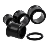 Maxbell 36 Pieces Ear Gauges Stretching Kit Plugs Taper 14G-00G Expanders Black