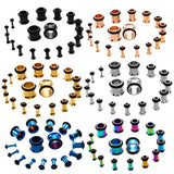 Maxbell 36 Pieces Ear Gauges Stretching Kit Plugs Taper 14G-00G Expanders Black